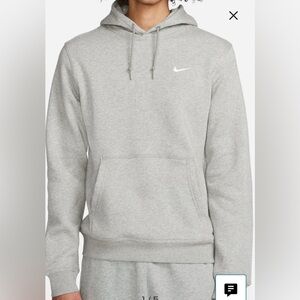 Nike Light Gray Pullover Hoodie with Drawstring